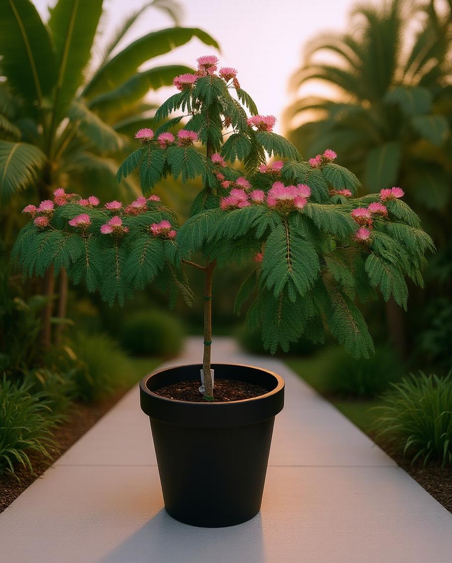 Albizia julibrissin 'Chocolate' – Perzische Slaapboom met Diep Chocoladebruin Blad