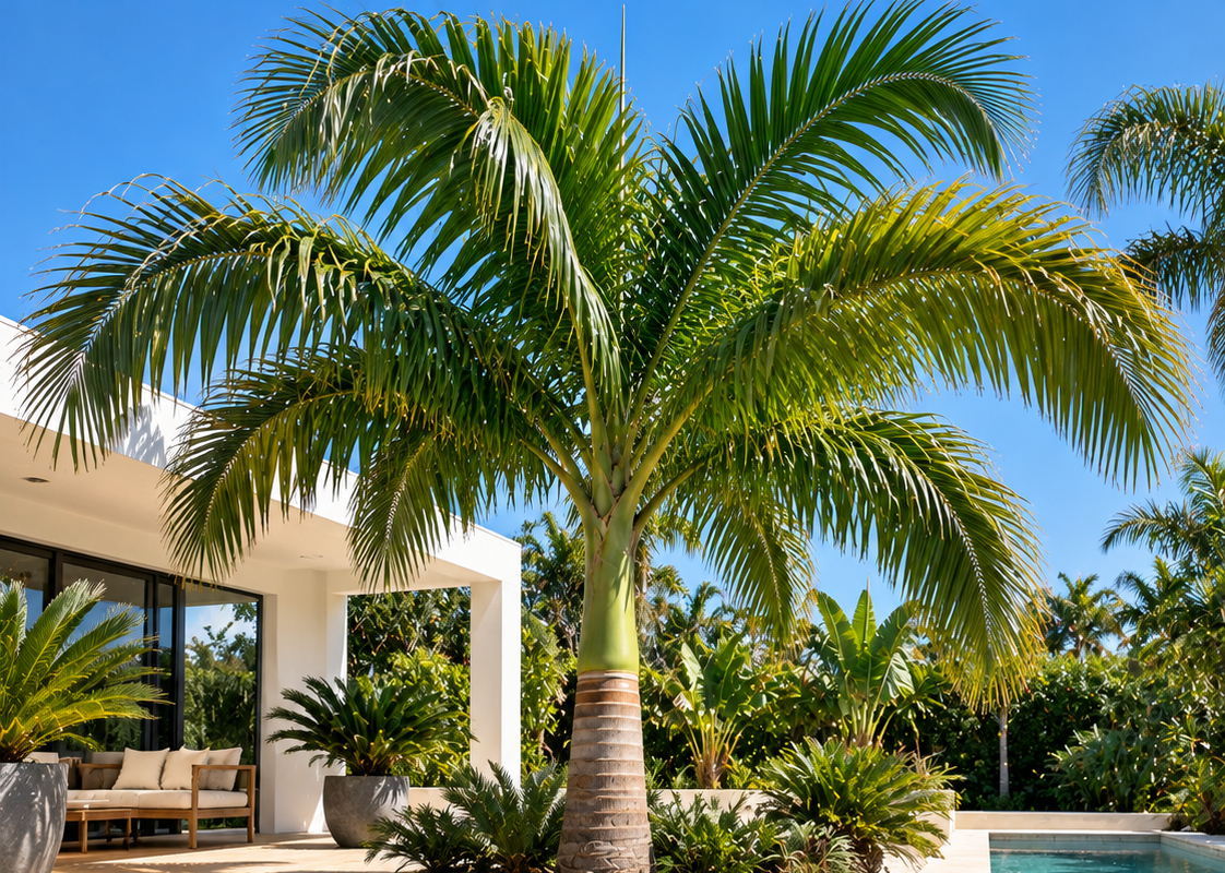 Carpentaria acuminata als slanke tropische palm