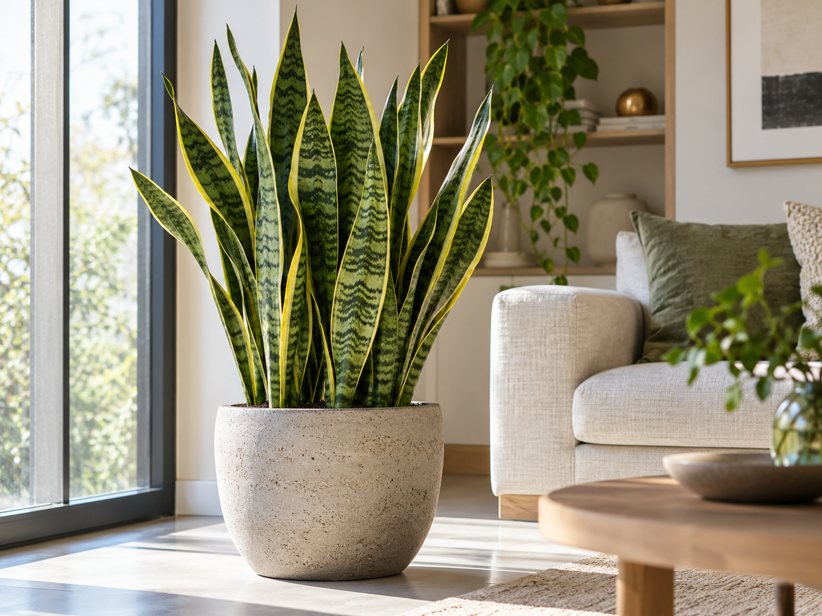 Sanseveria in lichte woonkamer