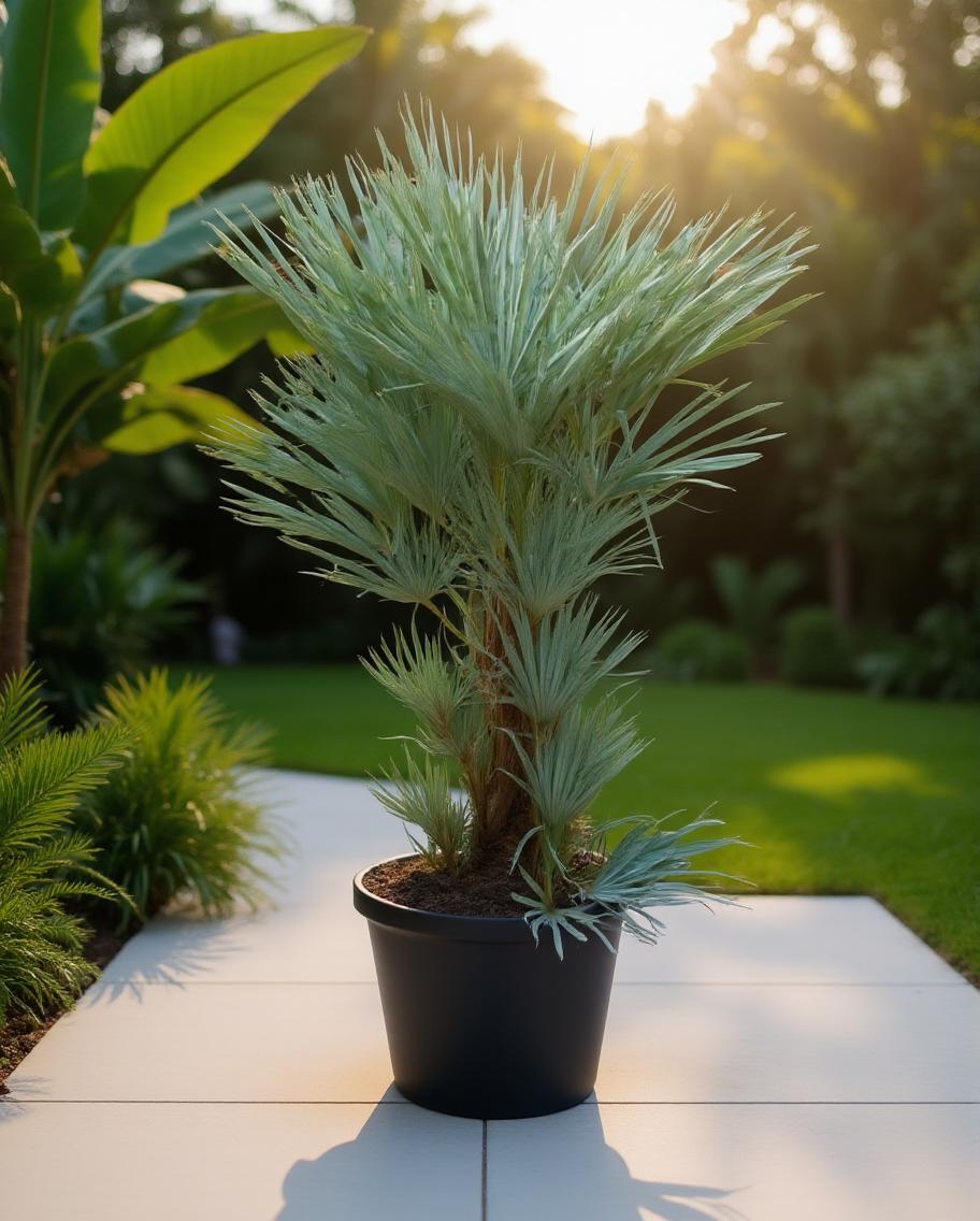 Chamaerops humilis 'Cerifera' - Dwarf Palm Silver